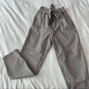 Plaid paper bag pants size 6